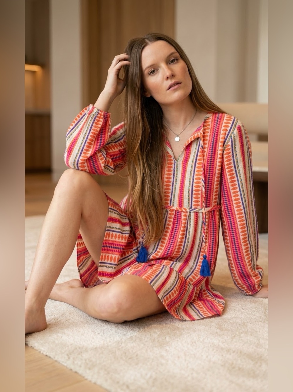 Sur La Vague Tangerine Anywhere Mini Dress NWT